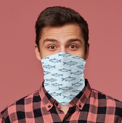 Pesce stampa design maschera - design,